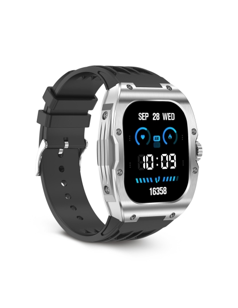 Montre connectée Ksix Hero - 1,95 ? Écran AMOLED - Jusqu'à 7 jours d'autonomie - Modes Sport et Santé, Appels, Assistants vocaux - IP68 - Noir
