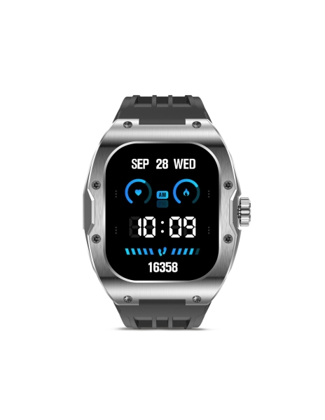 Montre connectée Ksix Hero - 1,95 ? Écran AMOLED - Jusqu'à 7 jours d'autonomie - Modes Sport et Santé, Appels, Assistants vocaux - IP68 - Noir