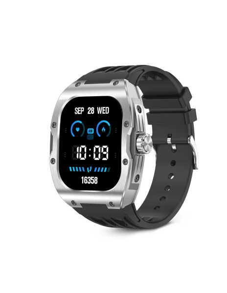 Montre connectée Ksix Hero - 1,95 ? Écran AMOLED - Jusqu'à 7 jours d'autonomie - Modes Sport et Santé, Appels, Assistants vocaux - IP68 - Noir
