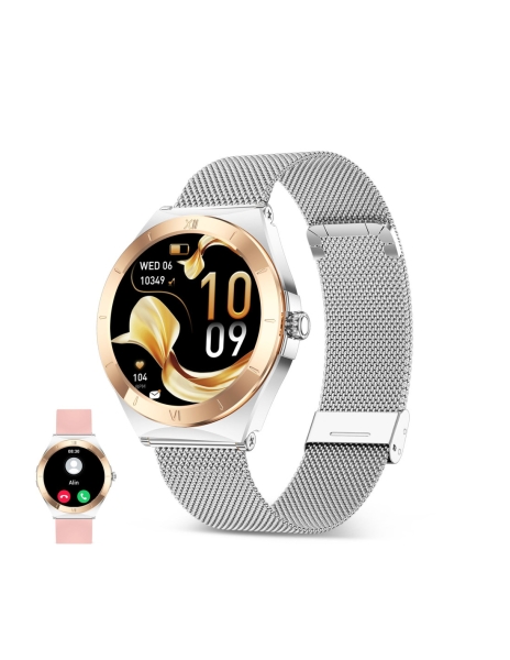 Montre connectée Ksix Lya avec écran AMOLED 1,19" - Jusqu'à 5 jours d'autonomie - Étanchéité IP68 - Argent