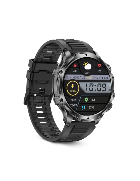 Montre connectée Ksix Venture - Écran AMOLED 1,85 ? TFT - Jusqu'à 10 jours d'autonomie - Modes Sport et Santé, Appels, Assistants vocaux - IP68 - Noir
