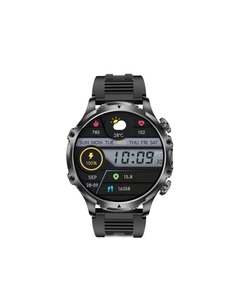 Montre connectée Ksix Venture - Écran AMOLED 1,85 ? TFT - Jusqu'à 10 jours d'autonomie - Modes Sport et Santé, Appels, Assistants vocaux - IP68 - Noir