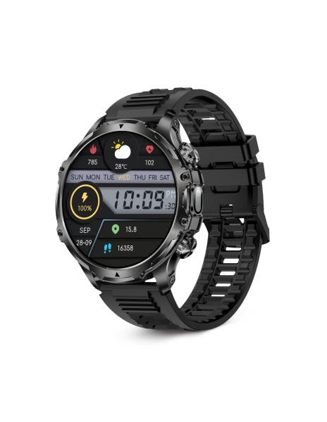 Montre connectée Ksix Venture - Écran AMOLED 1,85 ? TFT - Jusqu'à 10 jours d'autonomie - Modes Sport et Santé, Appels, Assistants vocaux - IP68 - Noir