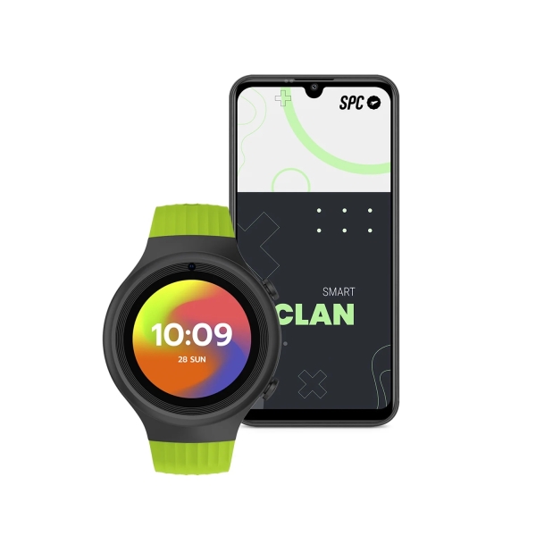 Montre connectée SPC Smartee 4G Junior avec écran rond de 1,2" - 4G - Localisation GPS - Mode école - Zones de sécurité - Étanchéité IP68 - Rose