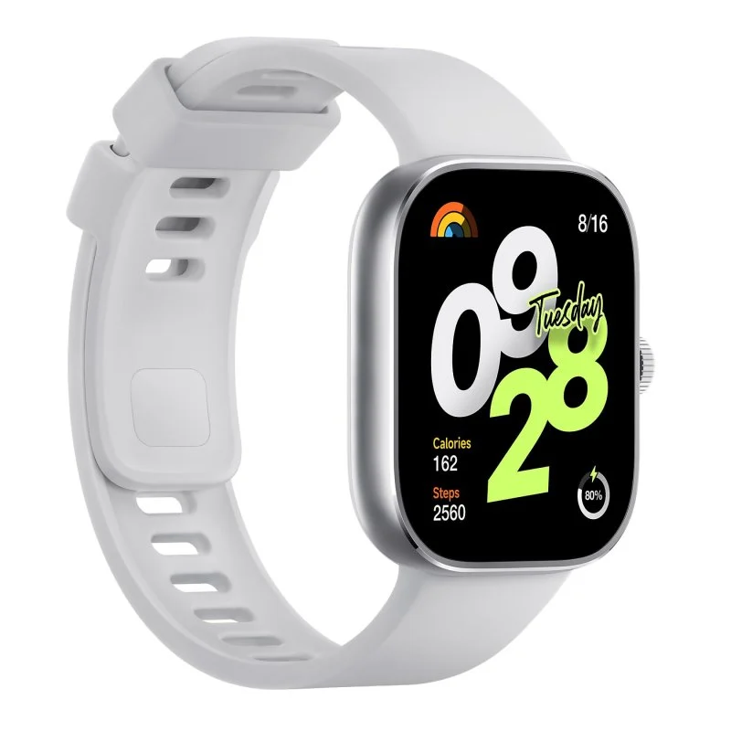 Montre Smartwatch Xiaomi Redmi Watch 4 Écran AMOLED 1,97" Bluetooth - Autonomie jusqu'à 20 jours - Résistance à l'eau 5 ATM - Couleur Argent