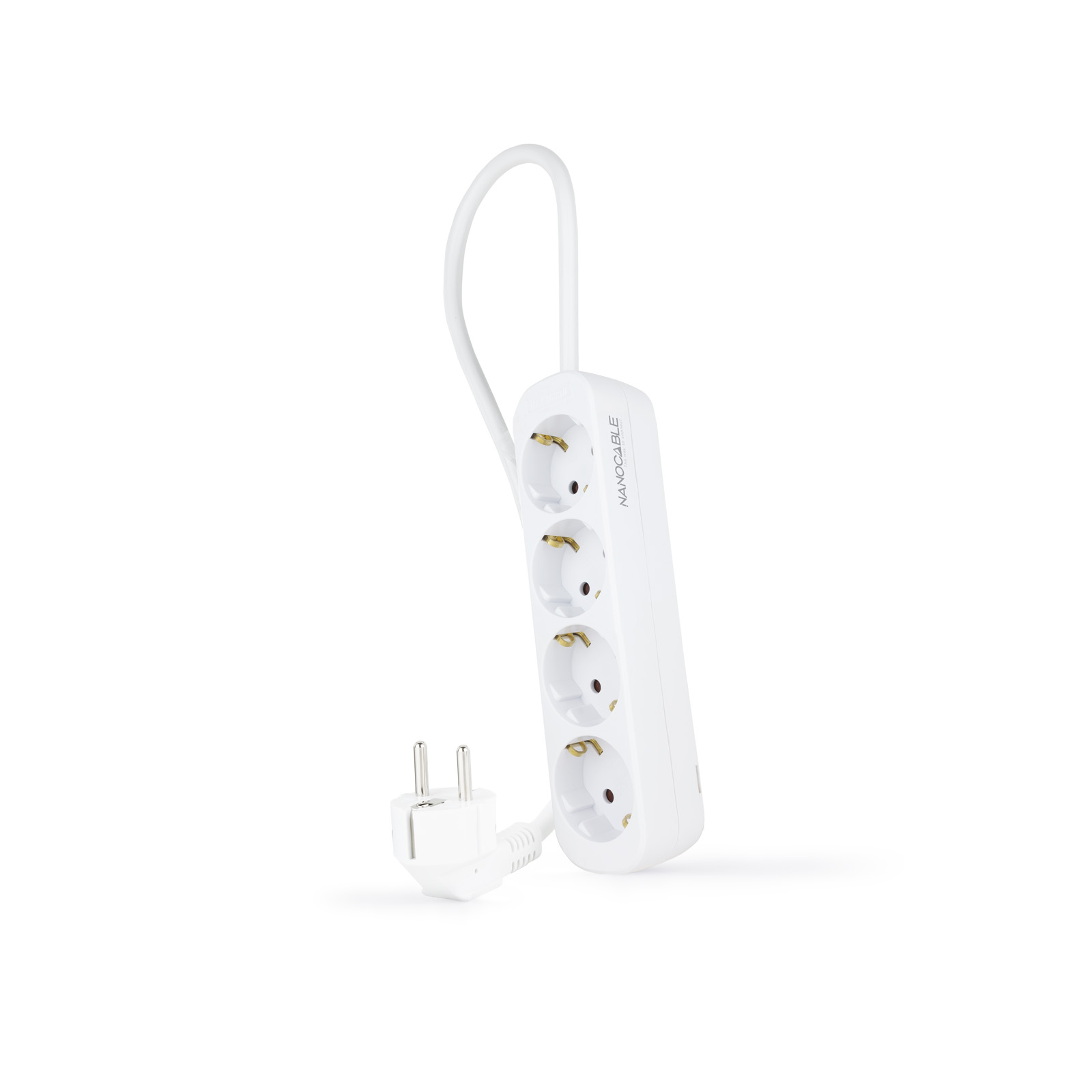 Multiprise de Bureau Nanocable avec Interrupteur 3 Prises Schuko + 2 USB  1.5m