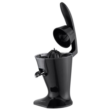 Muvip Black Design Juicer électrique 160W - Poignée confortable pour presser - Filtre en acier inoxydable - Système anti-goutte - 2 tailles de cône