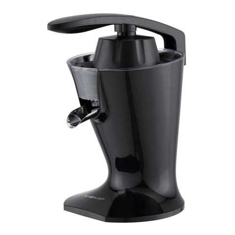Muvip Black Design Juicer électrique 160W - Poignée confortable pour presser - Filtre en acier inoxydable - Système anti-goutte - 2 tailles de cône