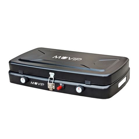 Muvip Cuisinière à Gaz 2 Brûleurs + Pare Vent - Pare Vent - Base Antidérapante - Couleur Noir