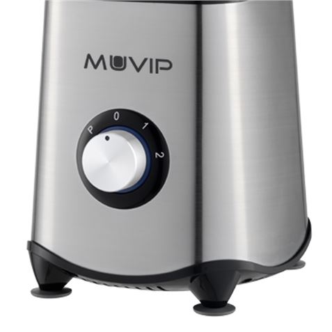 Muvip Glass Blender 1300W 1,5L - 2 Vitesses - Corps et Lames en Acier Inoxydable - Fonction Broyeur à Glace - Verrouillage de Sécurité