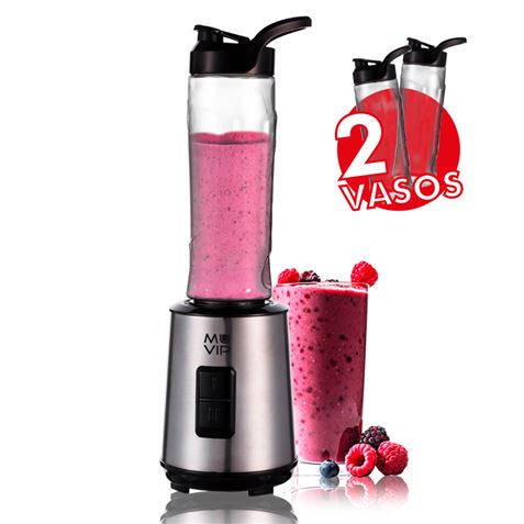 Muvip Smoothie Blender 300W Inox 2 Verres 600ml - Divers Coloris