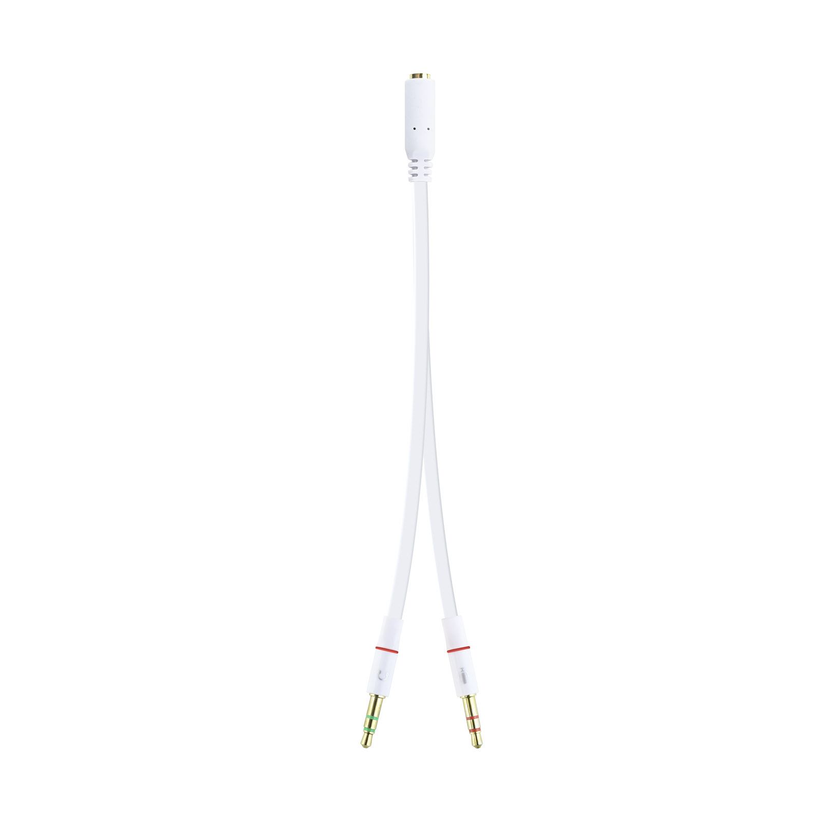 Nanocable Câble Adaptateur Audio Jack 3.5mm Femelle 4 Broches vers 2x Jack 3.5mm Mâle 3 Broches 0.20m - Couleur Blanche