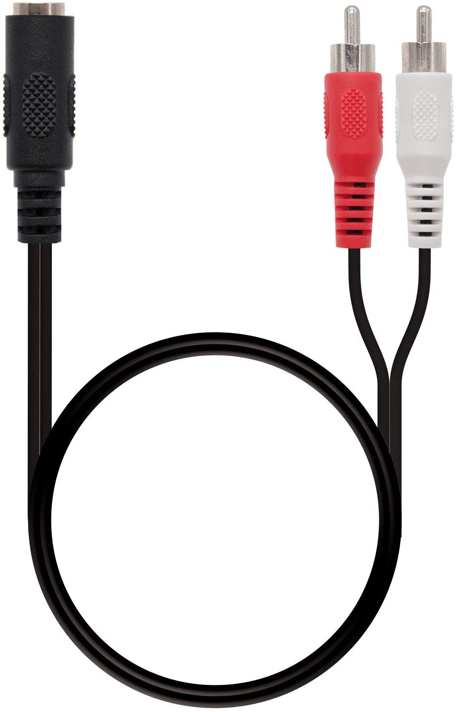 Nanocable Câble Audio Stéréo Jack 3.5mm Femelle vers 2x RCA Mâle 1.50m - Couleur Noir