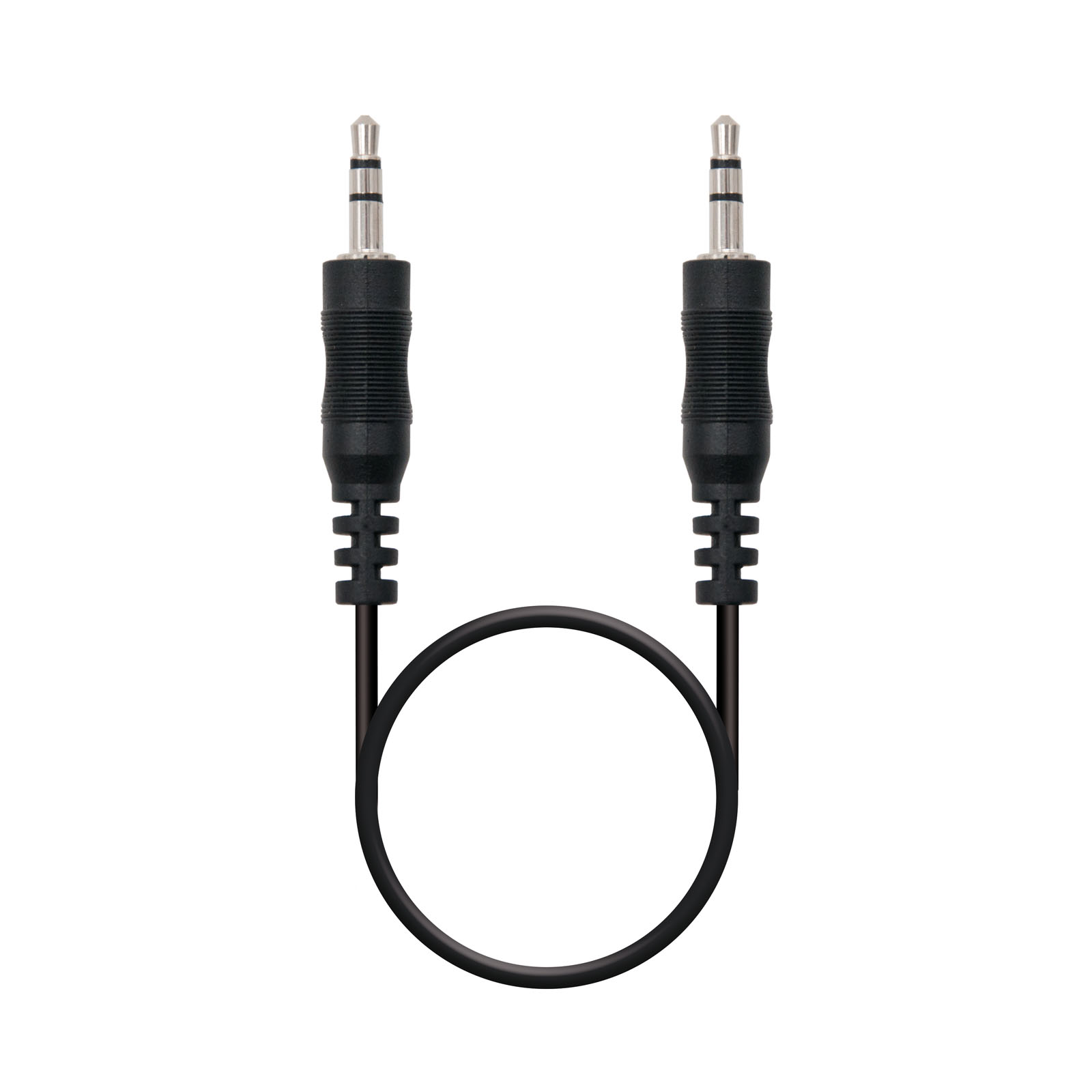 Nanocable Câble Audio Stéréo Jack 3.5mm Mâle vers Jack 3.5mm Mâle 0.30m - Couleur Noir