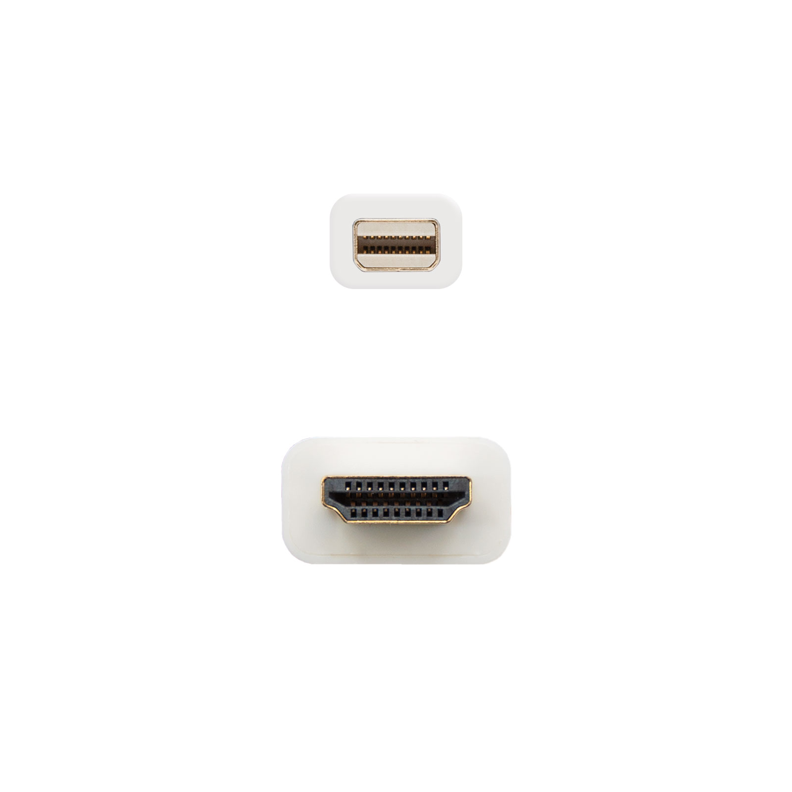 Nanocable Câble Convertisseur Mini DP Mâle vers HDMI v1.4 Mâle 2m - Couleur Blanche