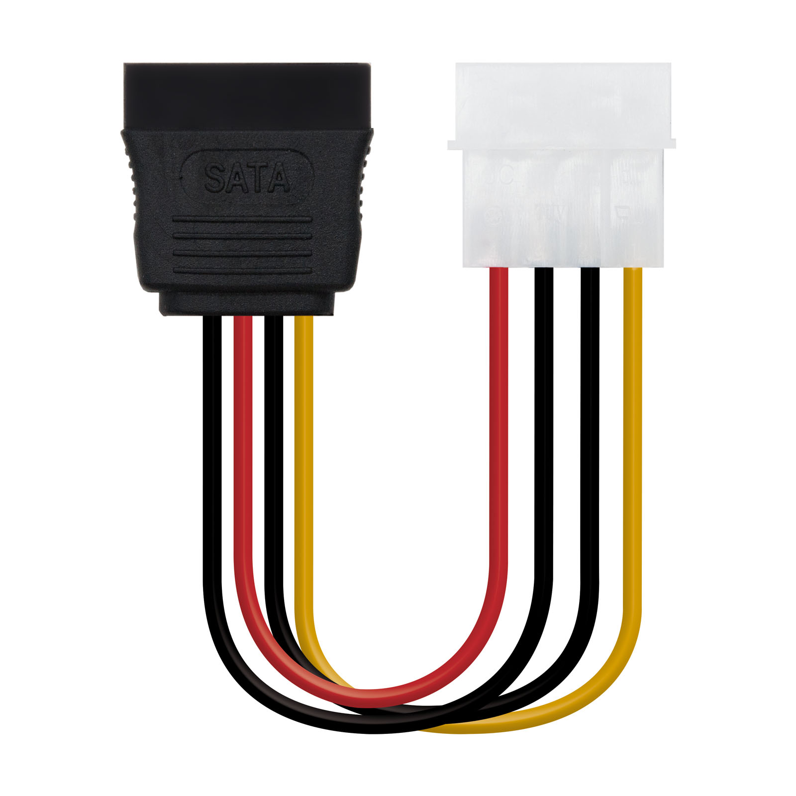 Nanocable Câble d'Alimentation SATA 5.25" Molex 4pin Mâle vers SATA Femelle OEM 0.16m