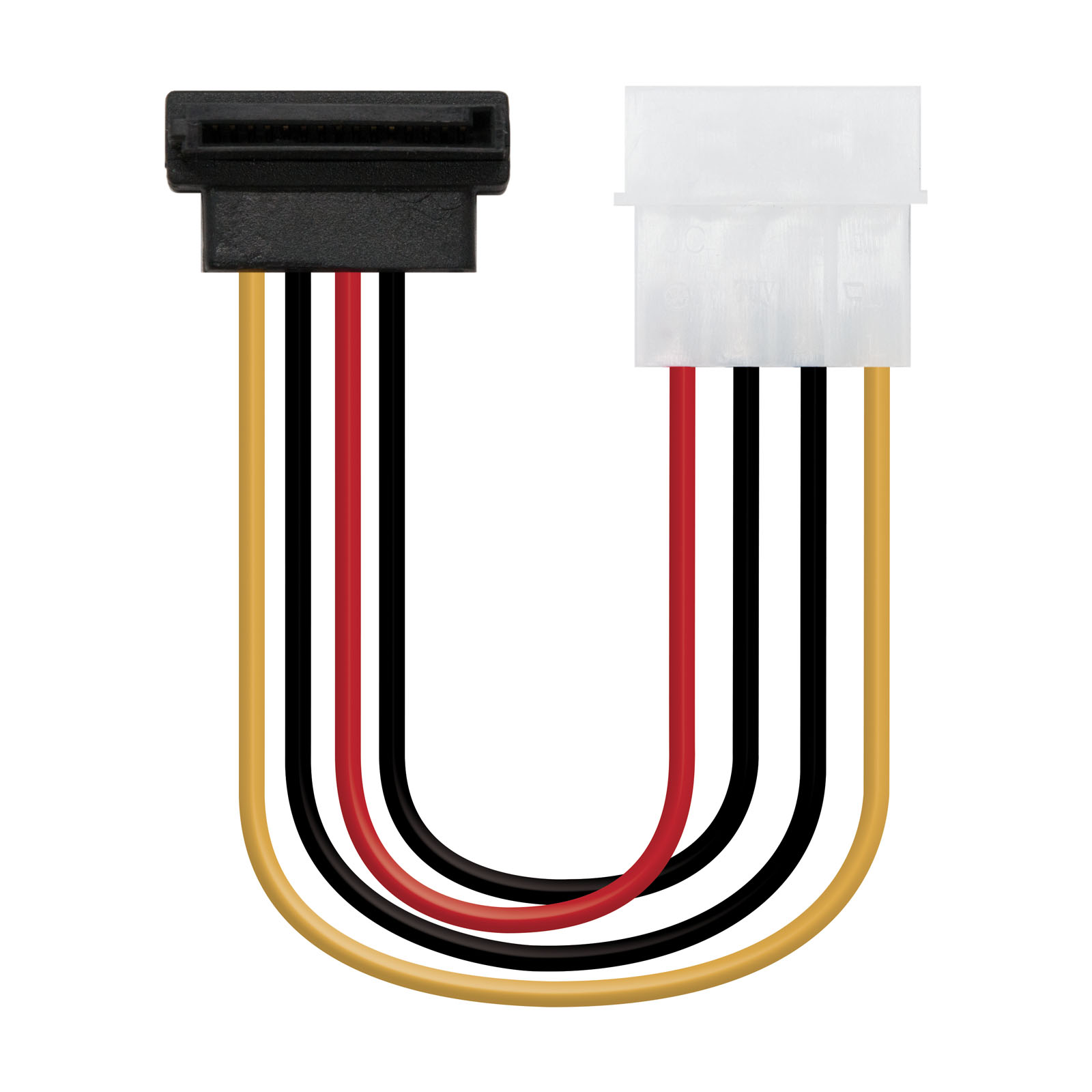 Nanocable Câble d'Alimentation SATA Coudé 5.25" Molex 4pin Mâle vers SATA Femelle OEM 0.16m