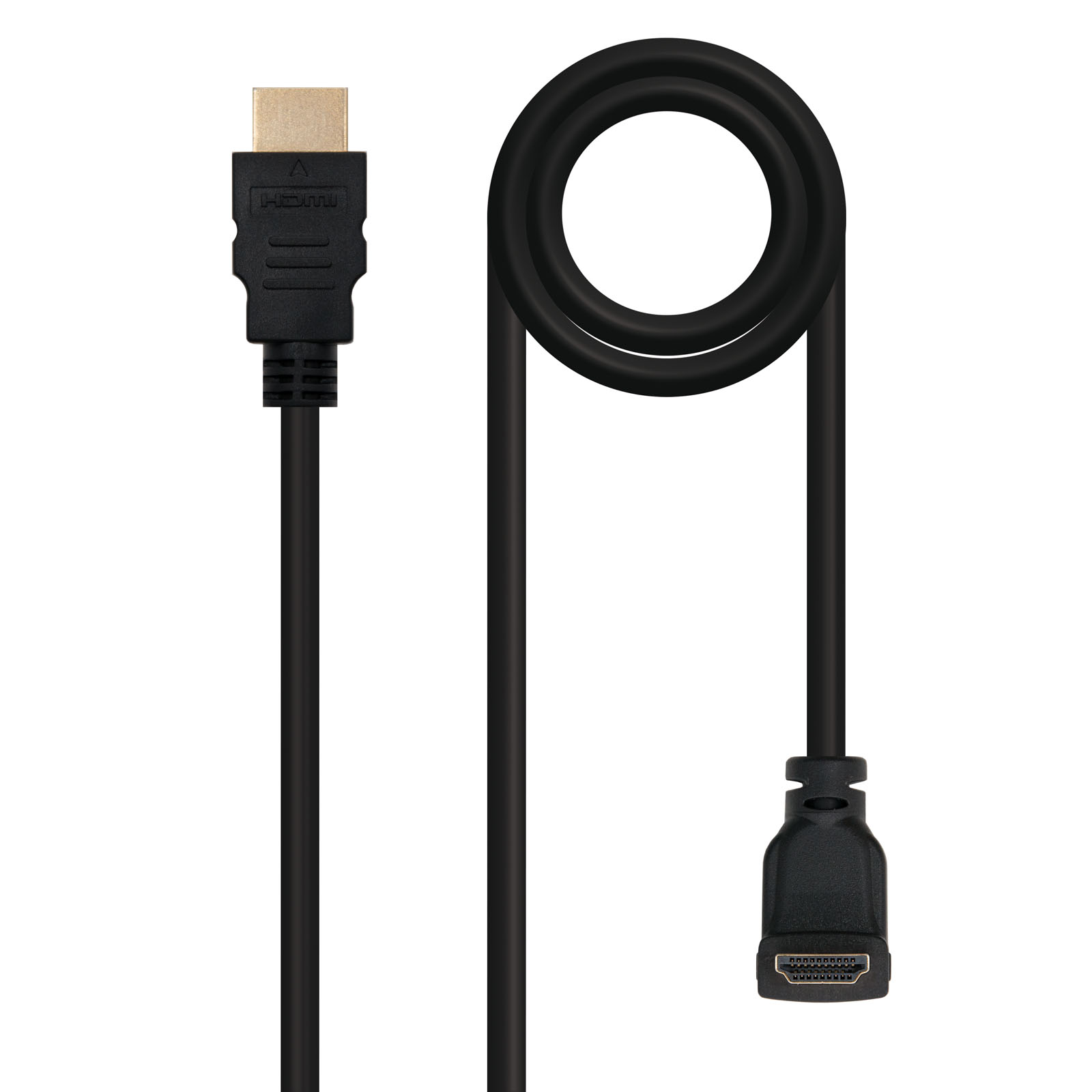 Nanocable Câble HDMI v1.4 Coudé Mâle vers HDMI v1.4 Mâle 1.80m - Haut Débit - Couleur Noir