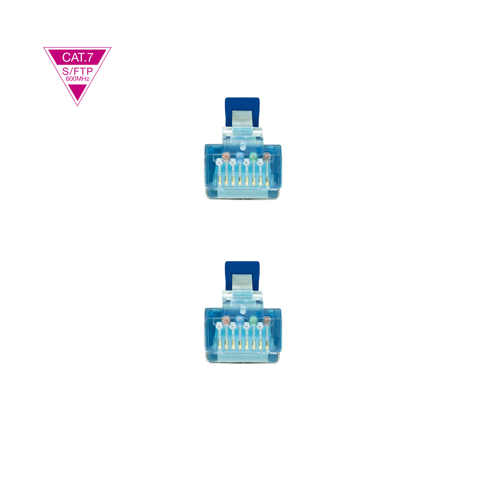 Nanocable Câble Réseau Cat.7 LSZH SFTP PIMF AWG26 50cm - Couleur Bleu