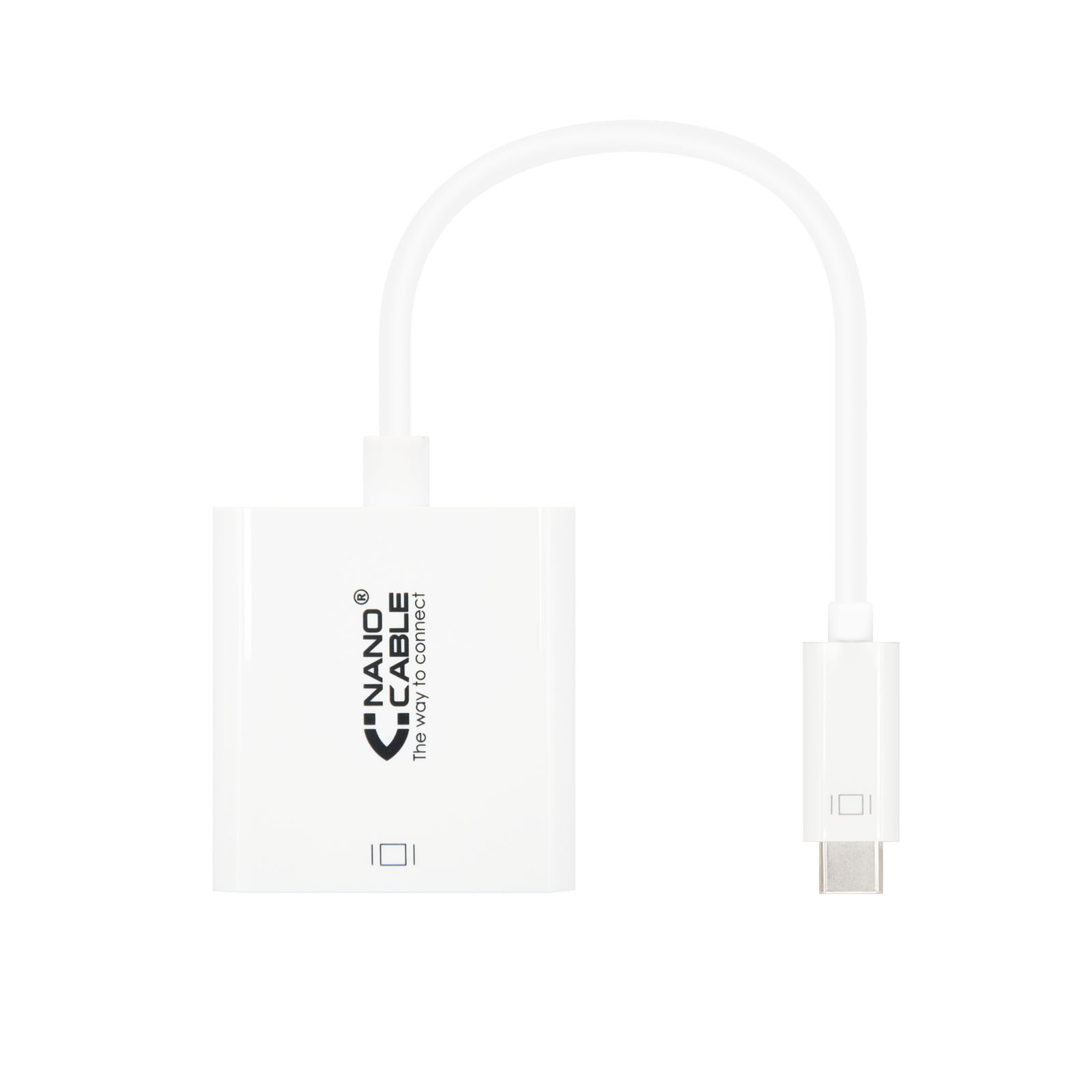 Nanocâble Convertisseur USB-C vers HDMI 4K - 15 CM - Couleur Blanche