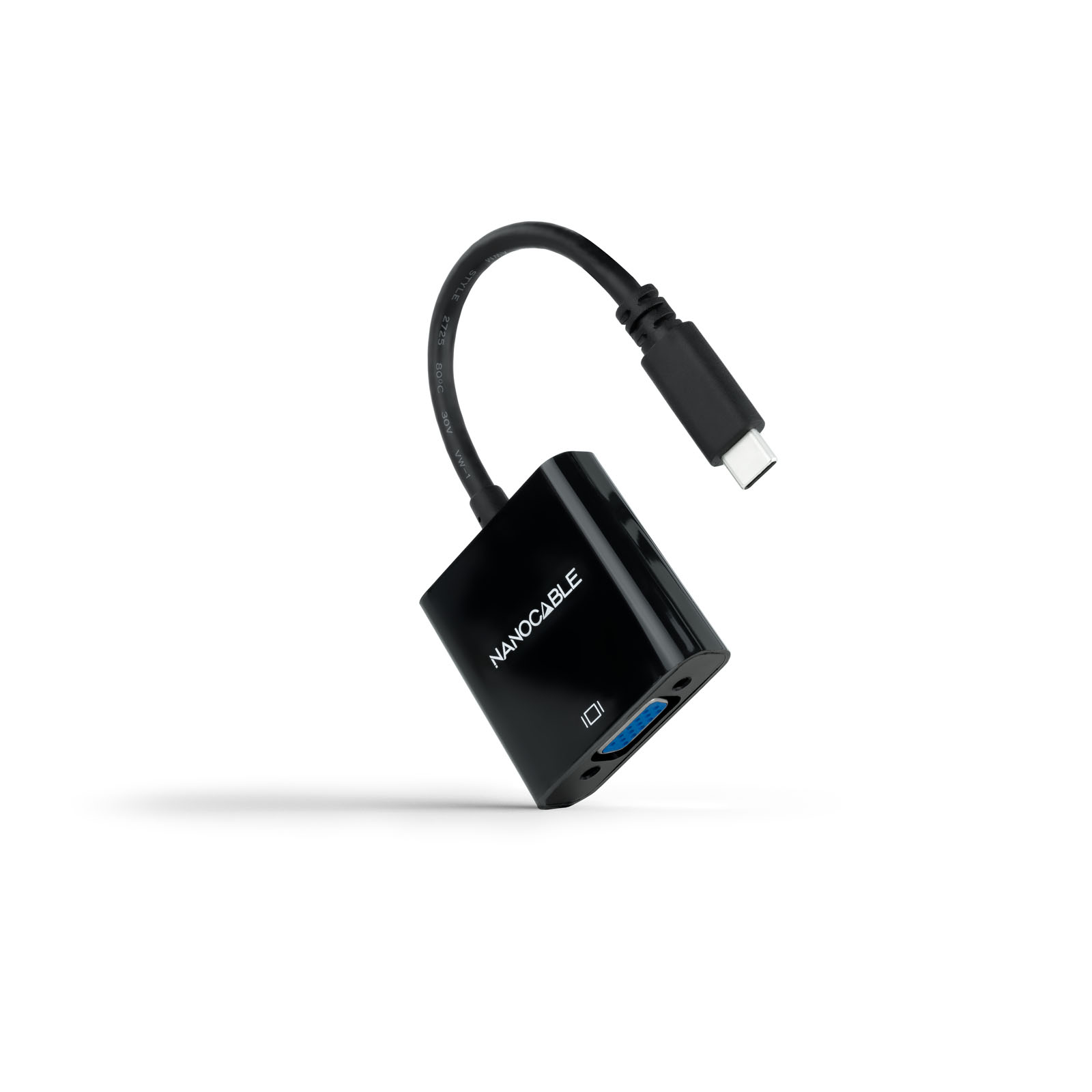 Nanocâble Convertisseur USB-C vers VGA - 10cm - Couleur Noir