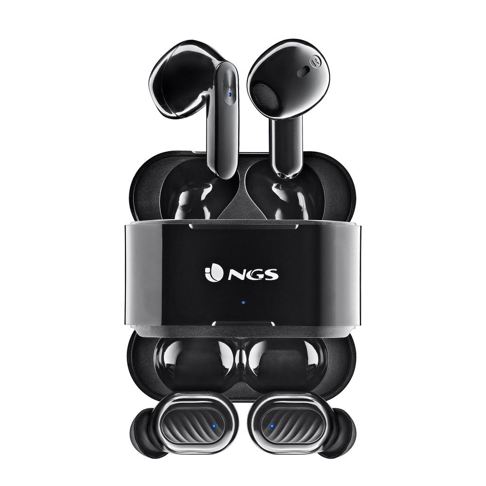 NGS Artica Duo Pack de 2 Paires d'Écouteurs Bluetooth 5.1 TWS - Mains Libres - Autonomie jusqu'à 5h - Commandes Tactiles - Boitier de Recharge