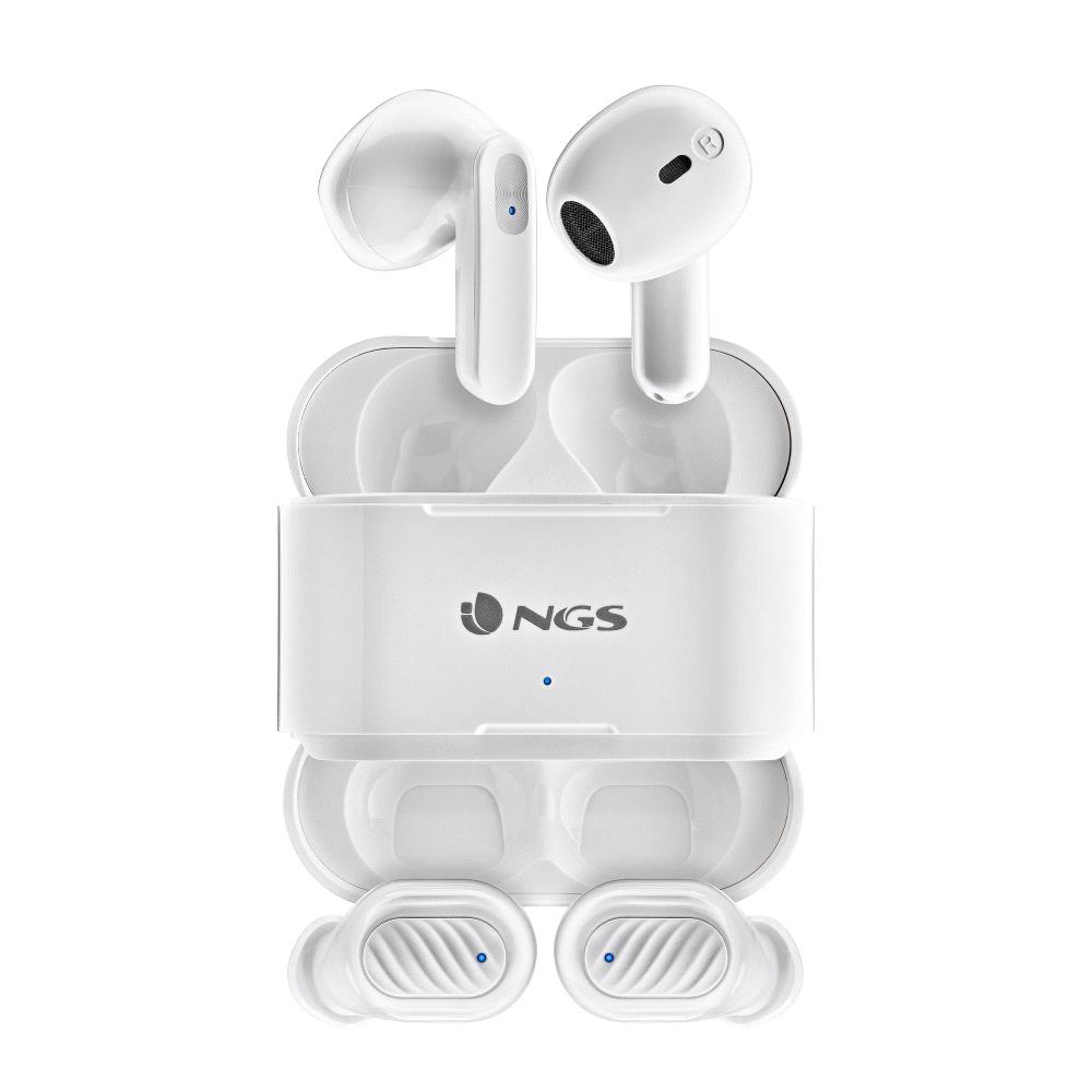 NGS Artica Duo Pack de 2 Paires d'Écouteurs Bluetooth 5.1 TWS - Mains Libres - Autonomie jusqu'à 5h - Commandes Tactiles - Boitier de Recharge