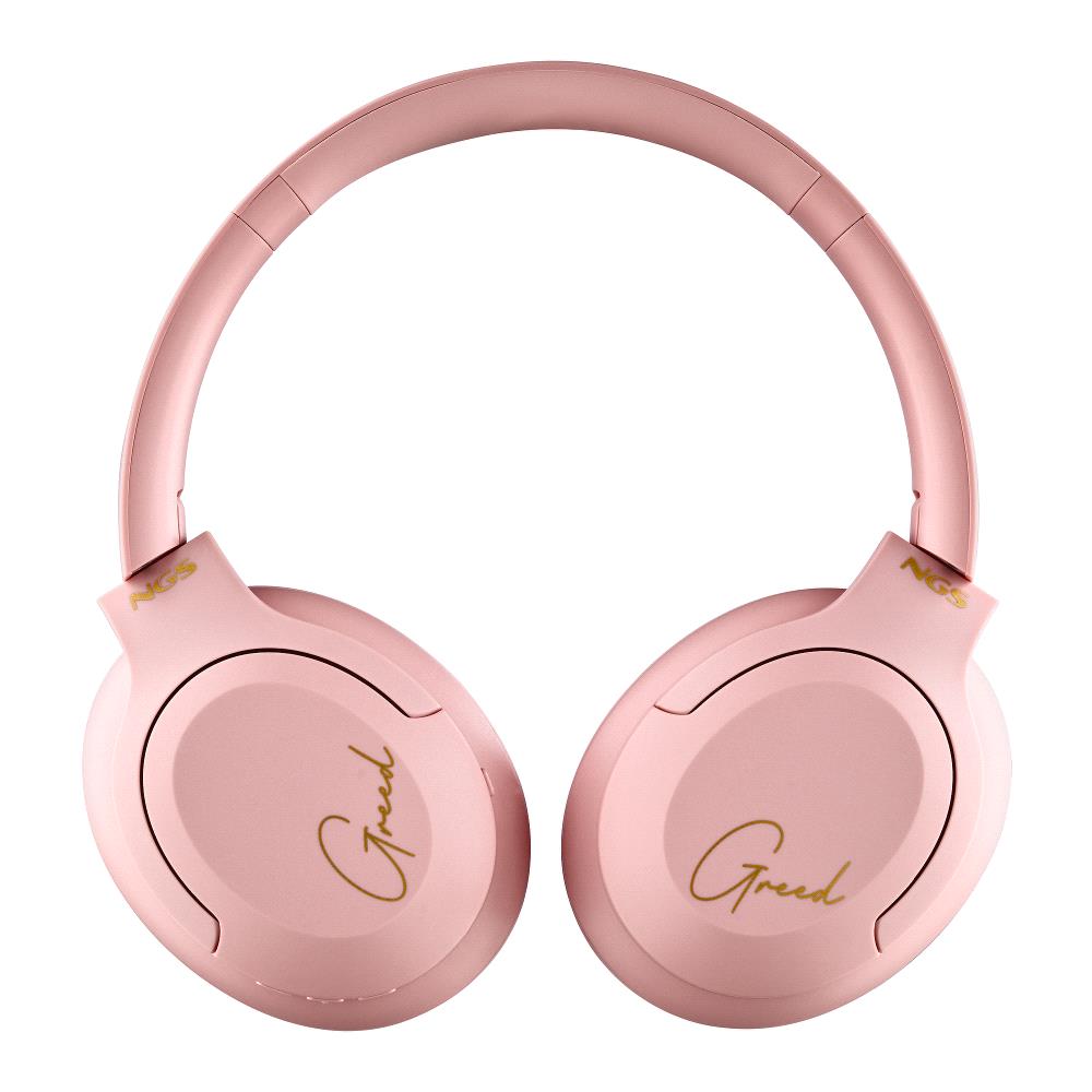 NGS Artica Greed Casque Bluetooth 5.1 avec Microphone - Bandeau Ajustable - Coussinets d'Oreilles Rembourrés - Autonomie jusqu'à 46h - Mains Libres - Couleur Rose