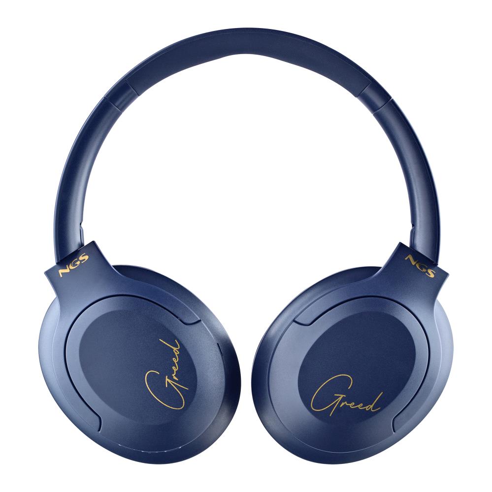 NGS Artica Greed Casque Bluetooth 5.1 avec Microphone - Bandeau Ajustable - Coussinets d'Oreilles Rembourrés - Autonomie jusqu'à 46h - Mains Libres - Couleur Bleu