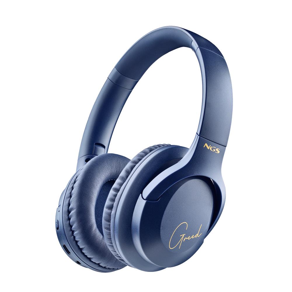 NGS Artica Greed Casque Bluetooth 5.1 avec Microphone - Bandeau Ajustable - Coussinets d'Oreilles Rembourrés - Autonomie jusqu'à 46h - Mains Libres - Couleur Bleu