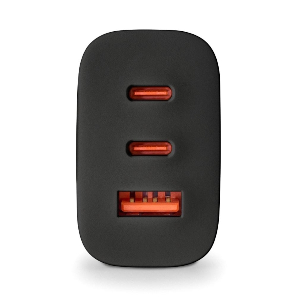 NGS Bud 65W Chargeur Mural Universel 65W Ultrarapide - 2x USB-C PD & PPS, 1x USB-A QC 3.0 - Noir