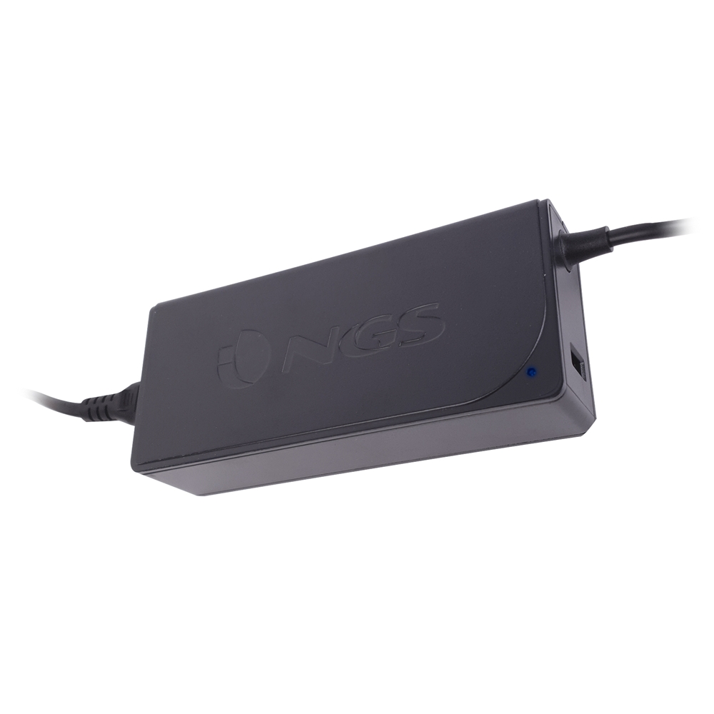 NGS Chargeur Universel Automatique pour Ordinateur Portable 45W - 8 Adaptateurs - 1x USB - Voyants LED