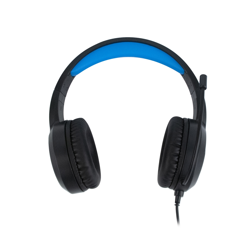 NGS GHX-510 Casque de jeu avec microphone USB 2.0 - Microphone flexible - Éclairage LED bleu - Haut-parleurs 40 mm - Bandeau réglable - Compatible avec PC, PS4 et Xbox One - Couleur noire