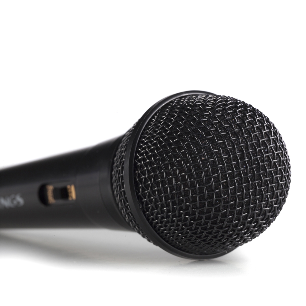 NGS Singer Fire Microphone - Bouton Marche/Arrêt - Jack 6,3 mm - Câble de 3 m - Couleur Noir