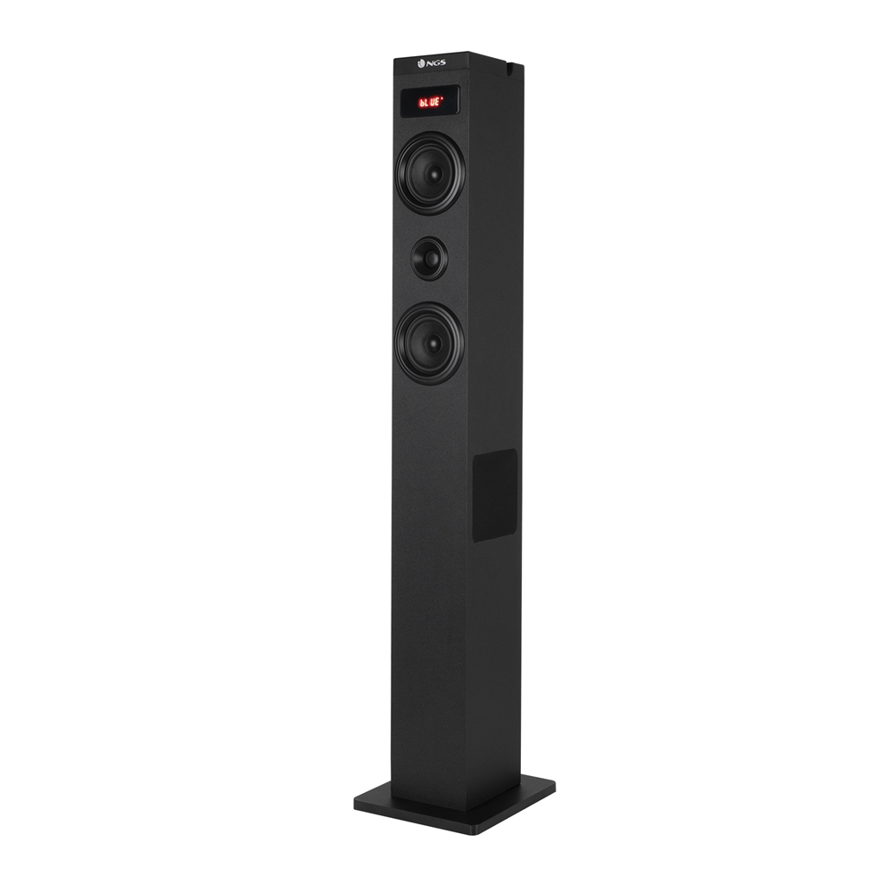 NGS Sky Charm 2.1 Tour de son Bluetooth 80 W - Télécommande - Écran LED - USB, radio FM, entrée auxiliaire et entrée optique TV - Boîtier en bois