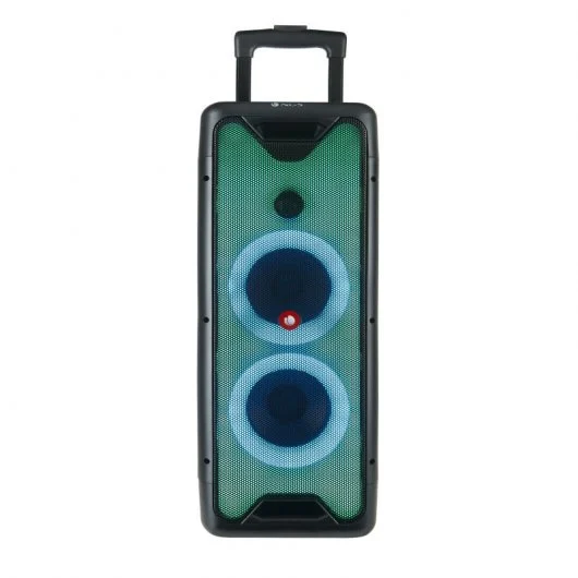 NGS Wild Rave 1 Enceinte Bluetooth Portable 200W TWS - Double Subwoofer 5" - Autonomie jusqu'à 10h - USB et Aux In - Éclairage LED - Comprend Microphone et Télécommande
