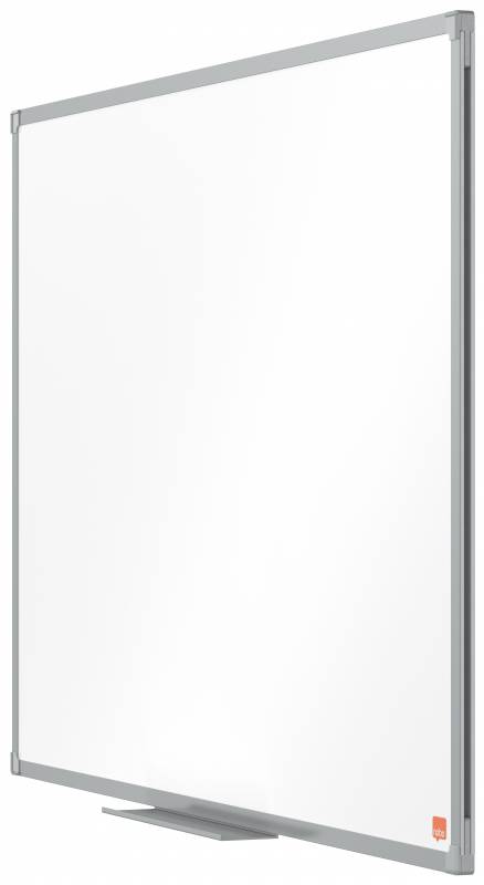 Nobo Essence Tableau blanc magnétique en acier émaillé 900 x 600 mm - Montage en angle - Cadre en aluminium anodisé - Plateau pour marqueurs - Couleur blanche