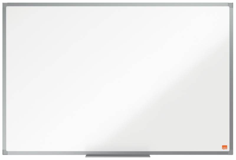 Nobo Essence Tableau blanc magnétique en acier émaillé 900 x 600 mm - Montage en angle - Cadre en aluminium anodisé - Plateau pour marqueurs - Couleur blanche