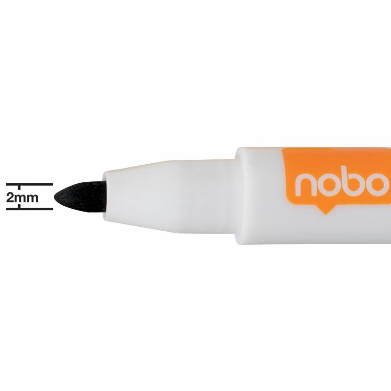 Nobo Lot de 6 Mini Marqueurs Tableau Blanc - Noir