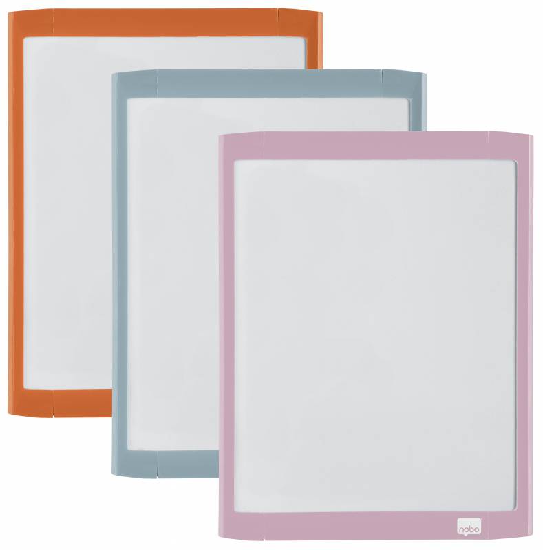 Nobo Mini Tableau Magnétique avec Cadre Couleur 216x280mm - Différentes Couleurs - Marqueur et Gomme Inclus - Pastilles Adhésives et Aimants