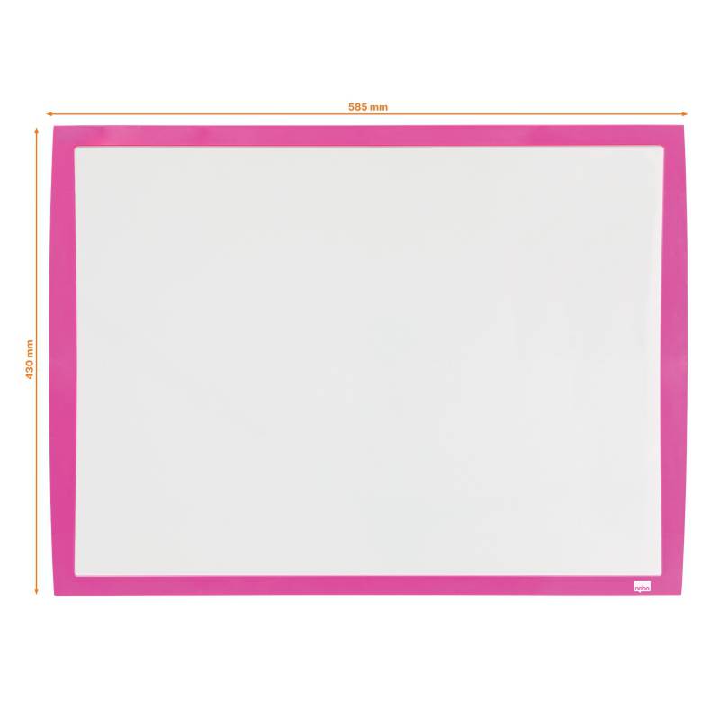 Nobo Petit Tableau Blanc Magnétique 585x430 - Couleurs Vives - Accessoires Inclus - Fuchsia