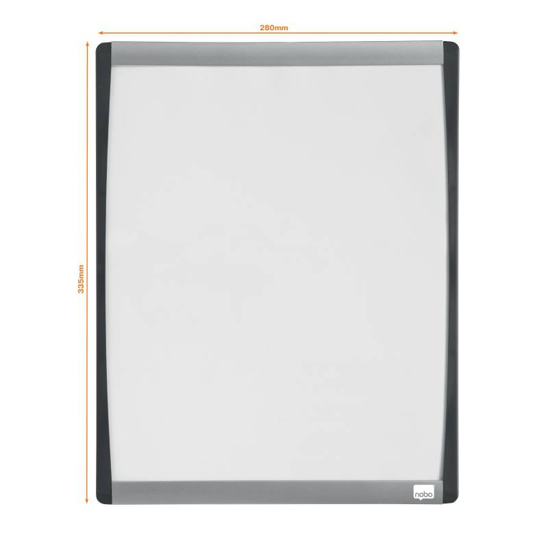 Nobo Petit tableau blanc magnétique avec cadre arqué 280x335 - Pastilles adhésives et aimants