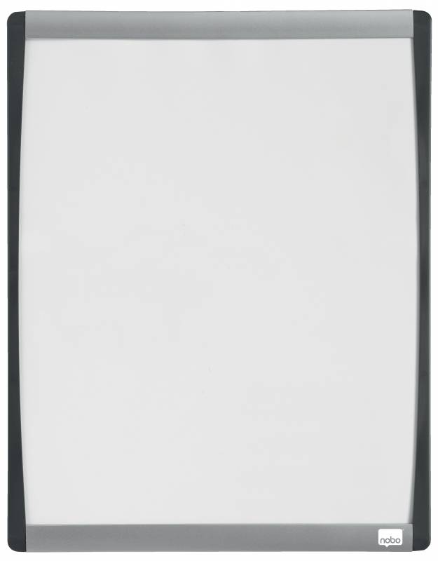Nobo Petit tableau blanc magnétique avec cadre arqué 280x335 - Pastilles adhésives et aimants