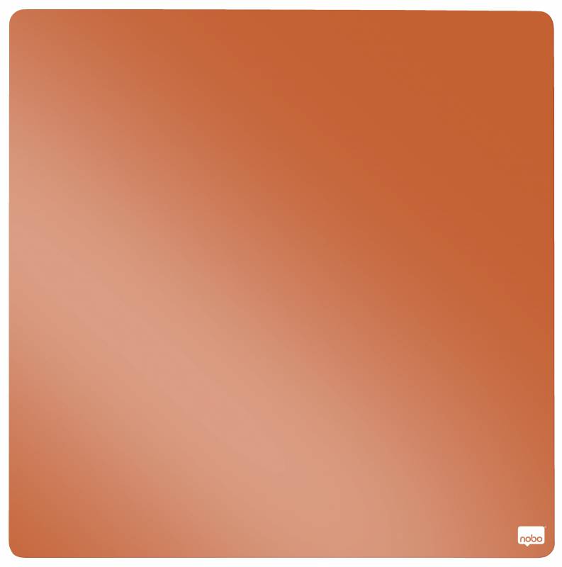 Nobo Tile Mini Tableau Blanc Magnétique 360x360mm - Sans Cadre - Couleurs Assorties - Blocs et Aimants - Design Créatif et Coloré - Orange