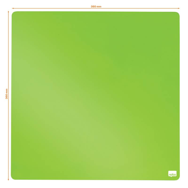 Nobo Tile Mini Tableau Magnétique 360x360mm - Sans Cadre - Pastilles Adhésives et Aimants - Design Créatif et Coloré - Couleur Vert