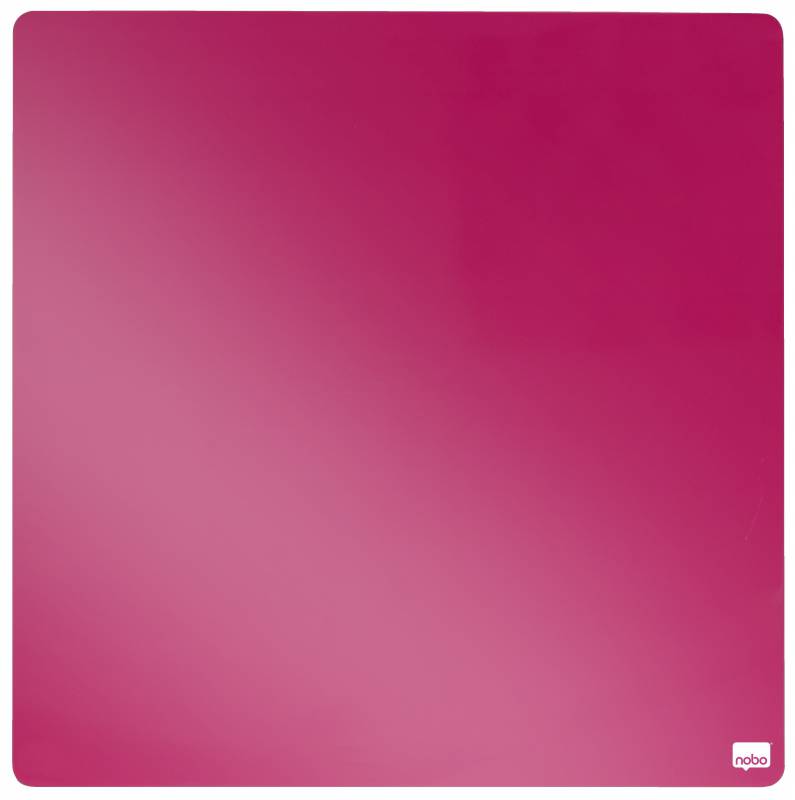 Nobo Tile Mini Tableau Magnétique 360x360mm - Sans Cadre - Tampons et Aimants Inclus - Design Créatif et Coloré - Fuchsia