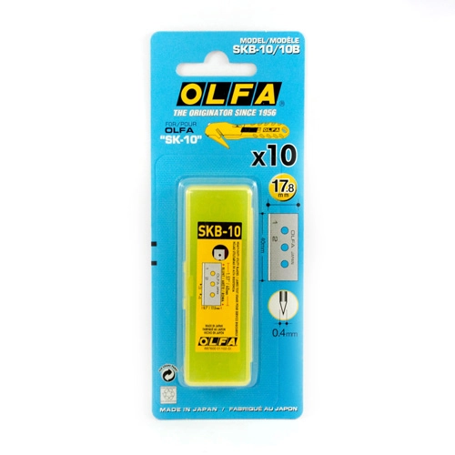Olfa Lot de 10 Lames de Rechange pour Olfa SK-10 Cutters - Acier Inoxydable
