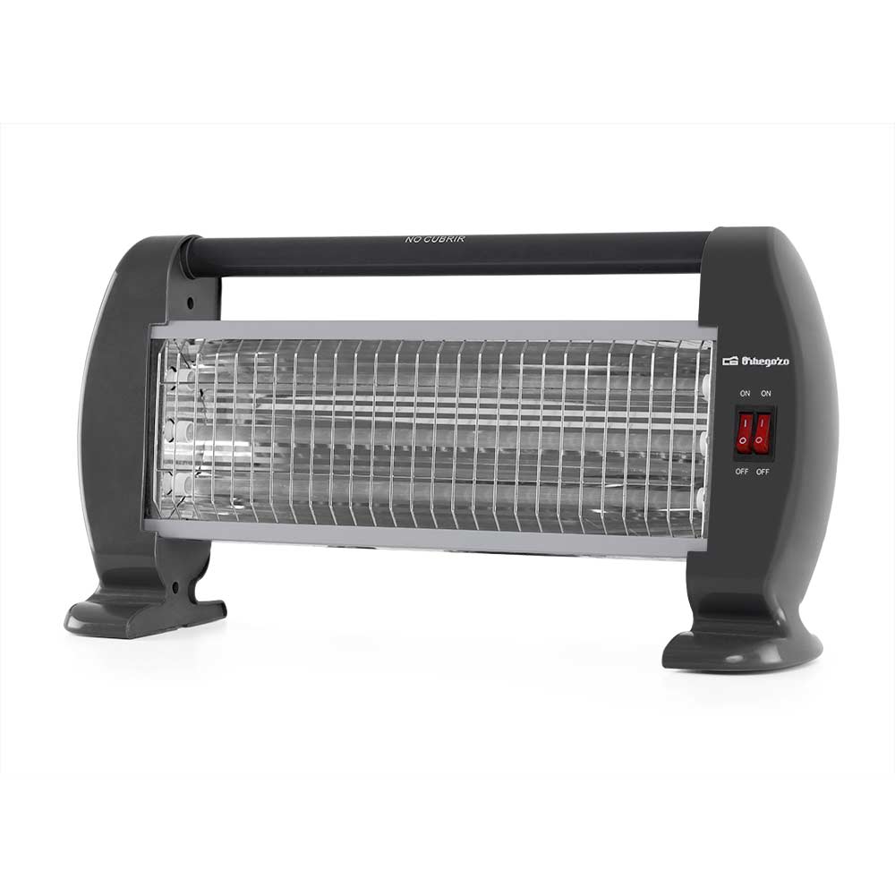 Orbegozo BP 0206 Poêle à Quartz à Chaleur Instantanée - Puissance 1200 W - 3 Niveaux de Puissance - Système de Sécurité Anti-Basculement - Poignée de Transport - Support de Câble