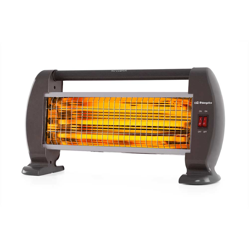 Orbegozo BP 0206 Poêle à Quartz à Chaleur Instantanée - Puissance 1200 W - 3 Niveaux de Puissance - Système de Sécurité Anti-Basculement - Poignée de Transport - Support de Câble