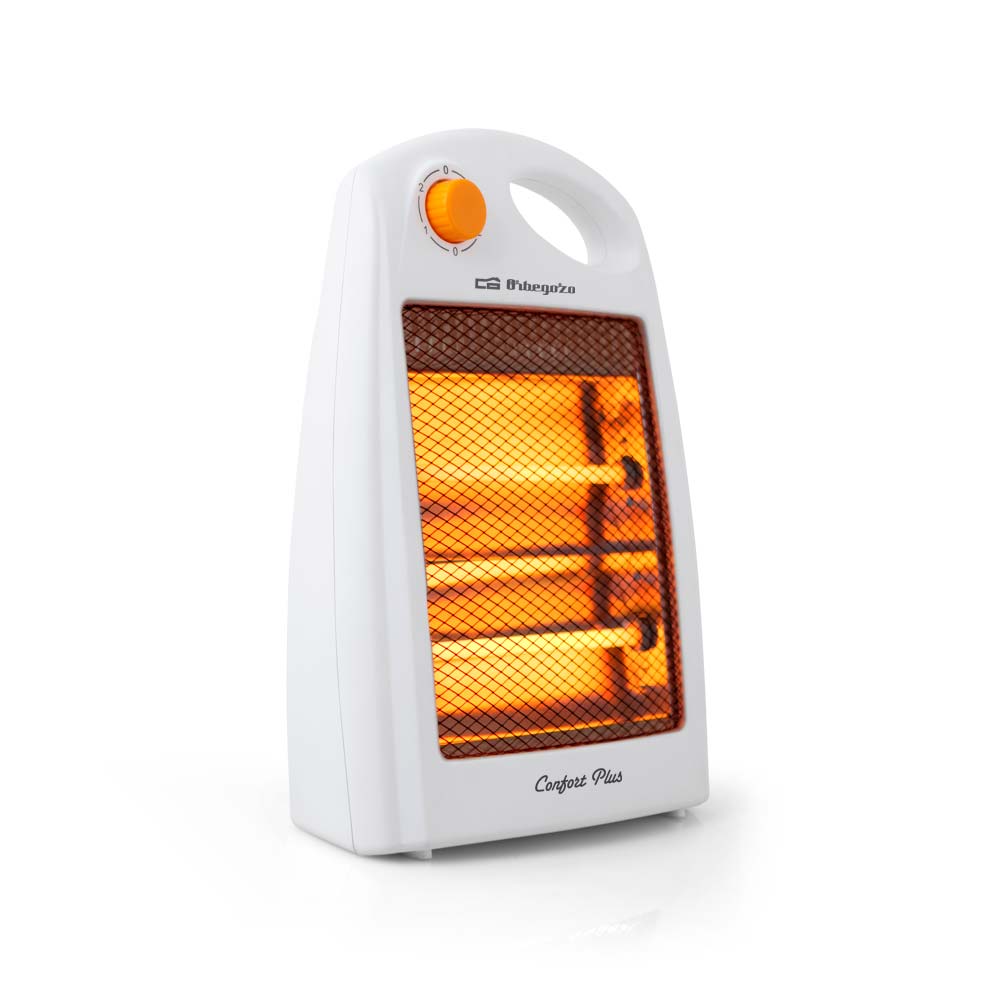 Orbegozo BP 5007 Poêle à Quartz Compact - Chaleur Intense et Uniforme par Rayonnement - 2 Niveaux de Puissance - Système de Sécurité Anti-Basculement